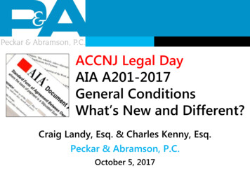 ACCNJ Legal Day AIA A201-2017 General Conditions What’s .