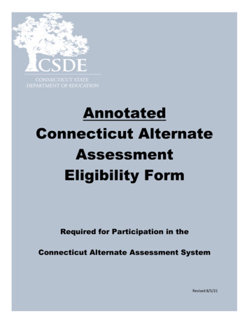 Annotated Connecticut Alternate Assessment Eligibility Form