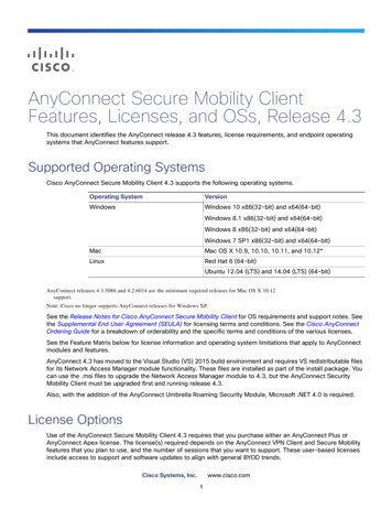 AnyConnect Secure Mobility Client Features . - Www3-realm.cisco 