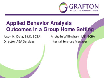 Applied Behavior Analysis Outcomes In A Group Home Setting
