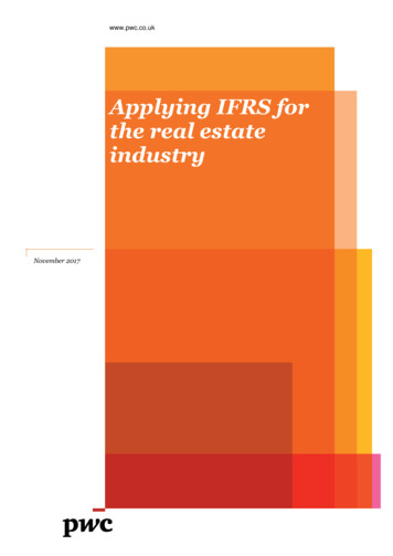 Applying IFRS For The Real Estate Industry - PwC