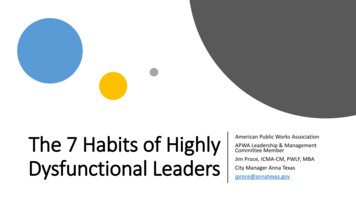 The 7 Habits Of Highly Dysfunctional Leaders