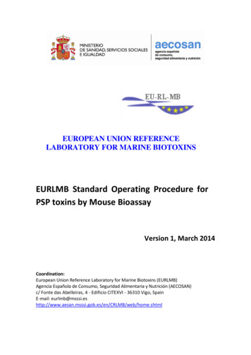 EURLMB Standard Operating Procedure For PSP Toxins By Mouse . - Aesan