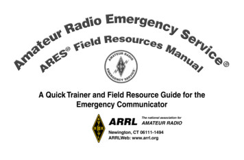 A Quick Trainer And Field Resource Guide For The Emergency .