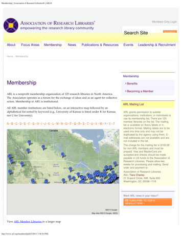 Membership Association Of Research Libraries ARL 