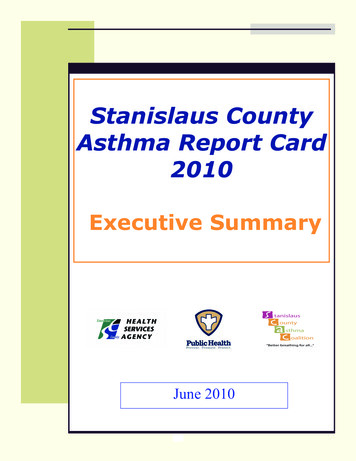 Stanislaus County Asthma Report Card 2010 - Schsa 