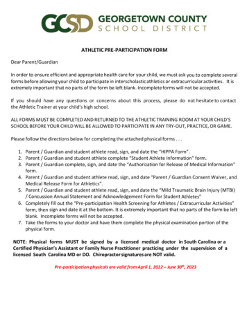 Athletic Pre-participation Form