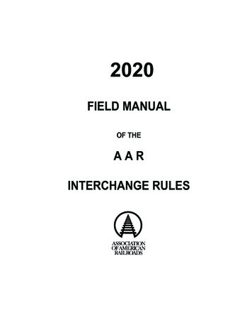 Field Manual Of The AAR Interchange Rules
