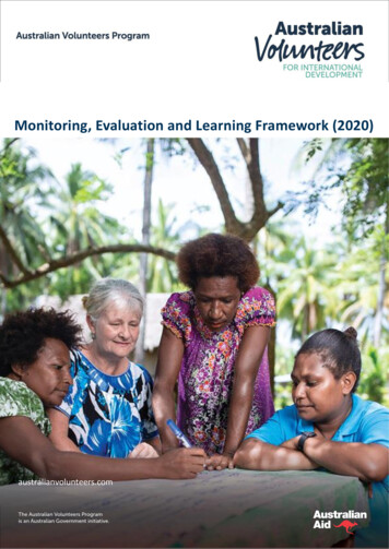 Monitoring, Evaluation And Learning Framework (2020)