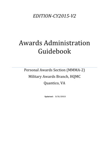Awards Administration Guidebook - United States Marine Corps