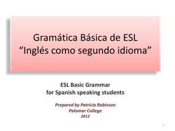 Gramática Básica De ESL Inglés Como Segundo Idioma