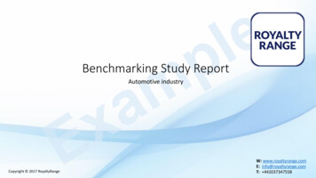 Benchmarking Study Report - Royalty Rates