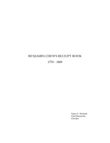 Benjamin Chew Receipt Book