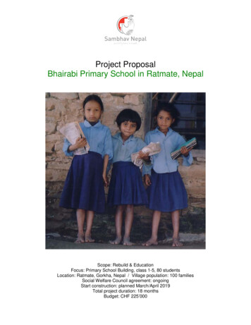 Project Proposal Bhairabi Primary School In Ratmate, Nepal