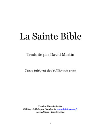 La Sainte Bible - Judeochretien.free.fr
