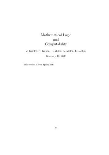 Mathematical Logic And Computability
