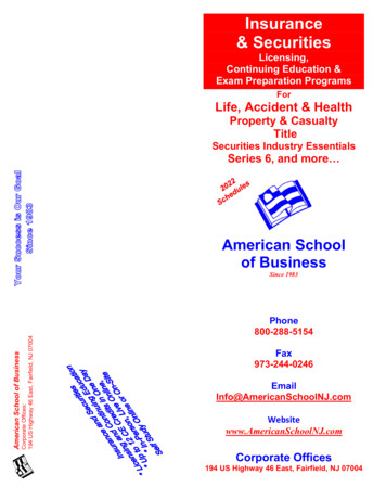 & Securities - American School Of Business