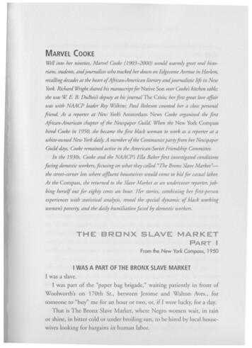 THE BRONX SLAVE MARKET I Hilll', SlIll, By