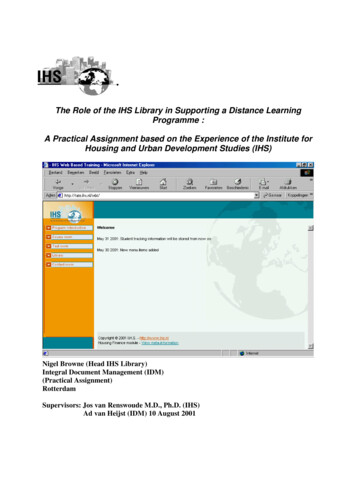 The Role Of The IHS Library In Supporting A Distance Learning Programme .