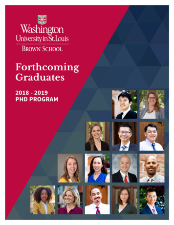 Forthcoming Graduates - Washington University In St. Louis