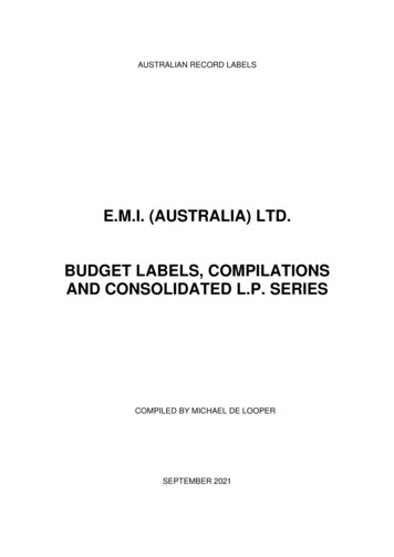 E.M.I. (AUSTRALIA) LTD. BUDGET LABELS, COMPILATIONS 