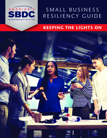SMALL BUSINESS RESILIENCY GUIDE - America's SBDC