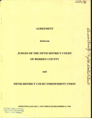 AGREEMENT Between JUDGES OF THE FIFTH .DISTRICT 