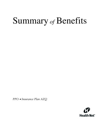 Summary Of Benefits - Health Net