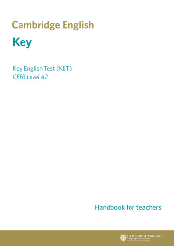 Key English Test (KET) CEFR Level A2 - Fundacioudg 