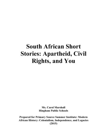 South African Short Stories: Apartheid, Civil Rights, And You