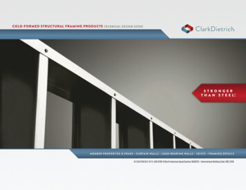 COLD-FORMED STRUCTURAL FRAMING PRODUCTS 