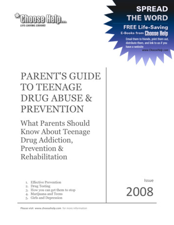 PARENT'S GUIDE TO TEENAGE DRUG ABUSE & PREVENTION