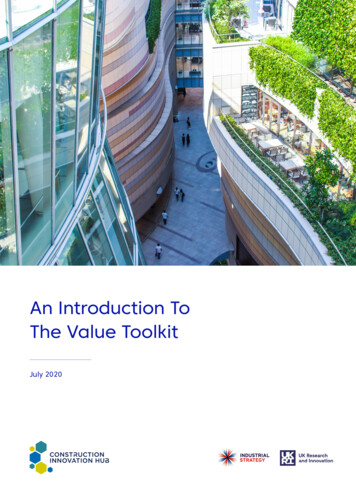 An Introduction To The Value Toolkit - Construction Leadership Council