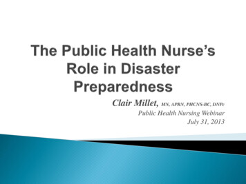 The Public Health Nurse’s Role In Disaster Preparedness