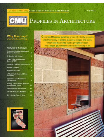 July 2012 CMU Profiles In Architecture