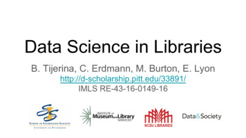 Data Science In Libraries - CNI: Coalition For Networked Information