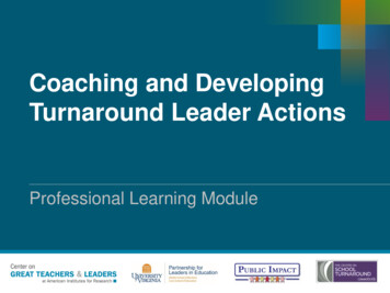 Coaching And Developing Turnaround Leader Actions