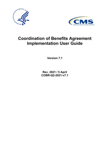 Coordination Of Benefits Agreement Implementation User Guide