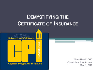 Demystifying The Certificate Of Insurance