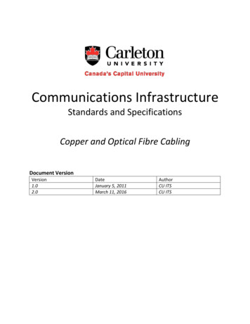 Standards And Specifications Copper And Optical Fibre Cabling
