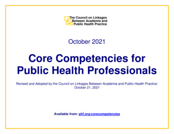 2021 Core Competencies For Public Health Professionals