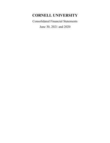 Consolidated Financial Statements June 30, 2021 And 2020