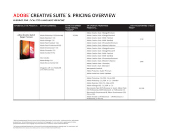 CREATIVE SUITE 5: PRICING OVERVIEW