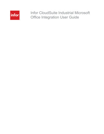 Infor CloudSuite Industrial Microsoft Office Integration .