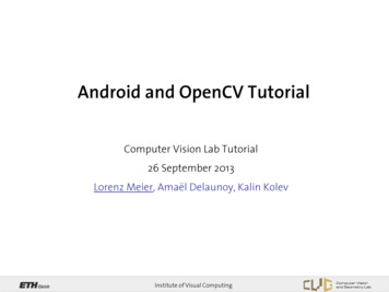 Android And OpenCV Tutorial - ETH Z