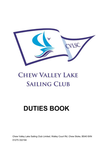 CVLSC Duties Book - Chew Valley Lake Sailing Club