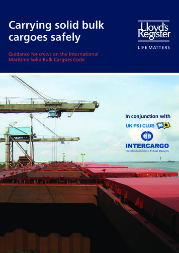 Carrying Solid Bulk Cargoes Safely - Nautical Institute