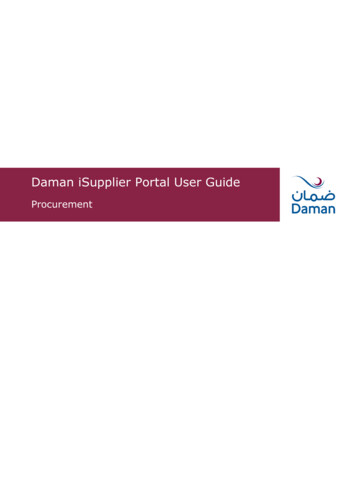 Daman ISupplier Portal User Guide