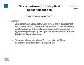 Silicon Mirrors For UV-optical Center Code 550 Instrument .