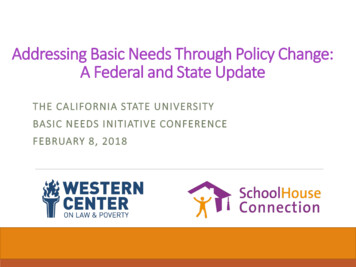 Addressing Basic Needs Through Policy Change: A Federal .
